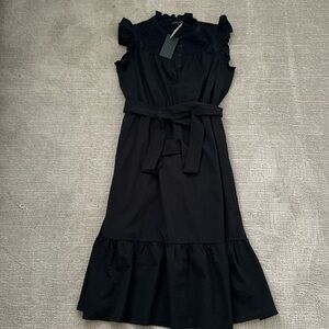 GIBSON LOOK seersucker black dress